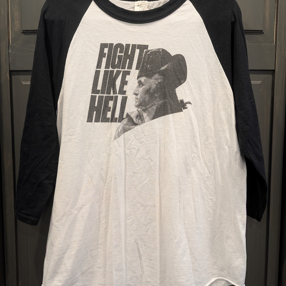 Black & White George Washington Graphic Raglan Shirt, Size L